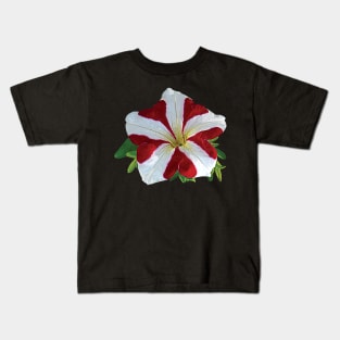 Petunias - Red and White Petunia Kids T-Shirt